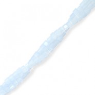 Top Facett Glasschliffperlen Würfel 2x2mm Ice blue-pearl shine coating